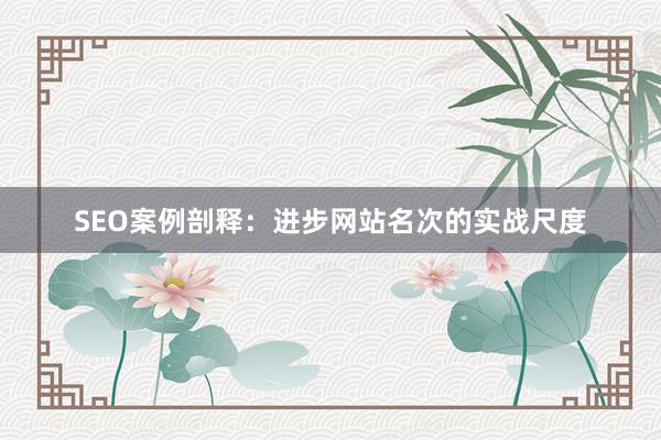 SEO案例剖释：进步网站名次的实战尺度